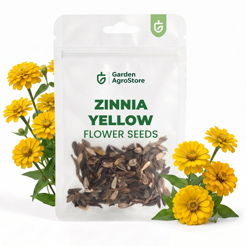 Zinnia Yellow Flower Seeds - 250 Seeds per Packet