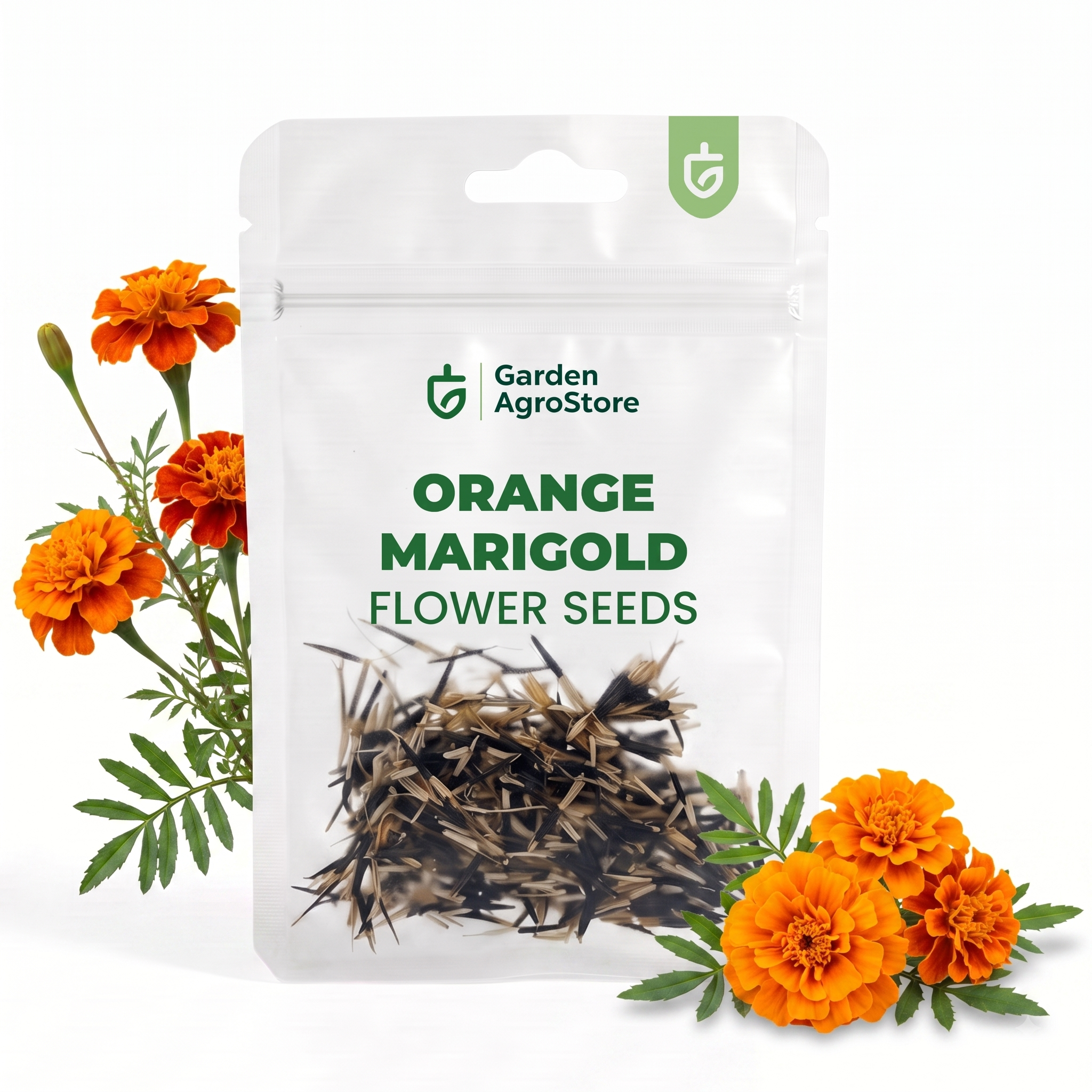 Orange Marigold Flower Seeds - 325 Seeds per Packet